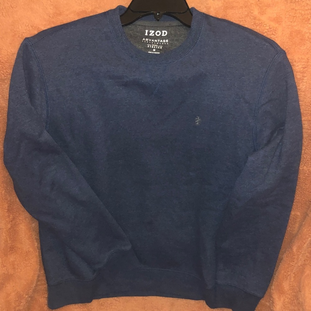 Izod Advantage Navy Crewneck Sweatshirt with Subtle Logo